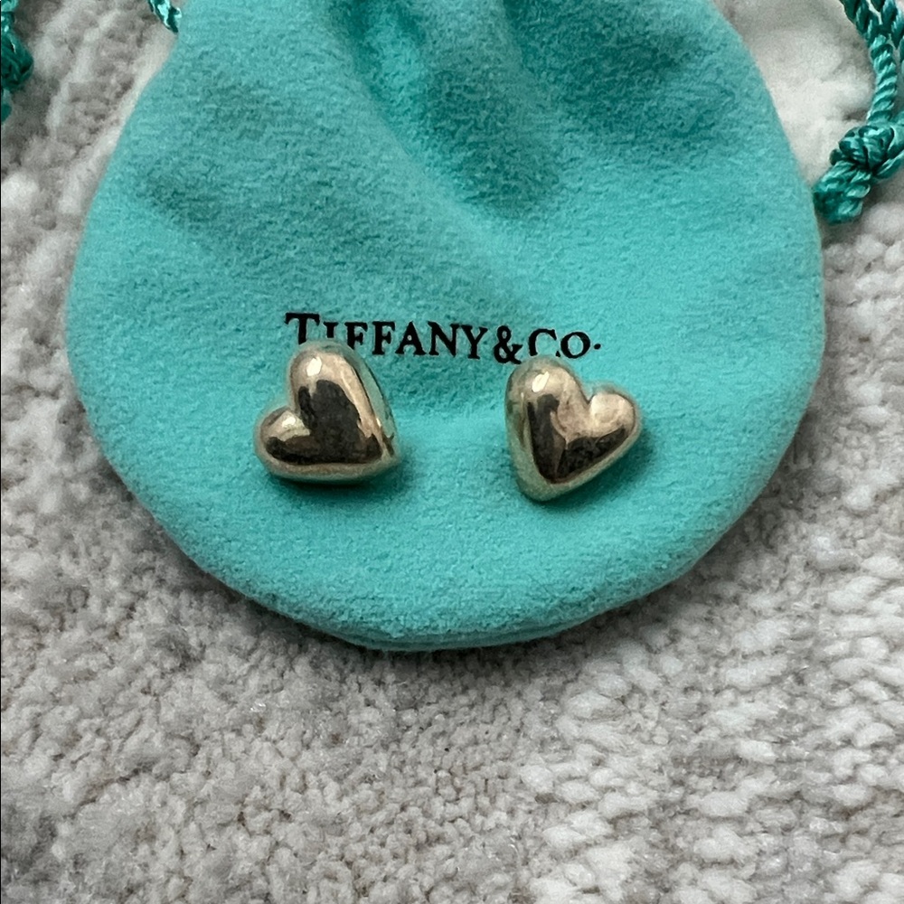 Tiffany & Co. Sterling Silver Vintage Puffed Heart Earrings